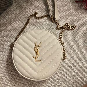 Saint Laurent Vinyle Round Quilted-leather Cross-body Bag